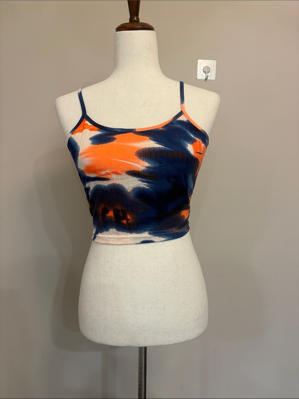 AO-Sport Tie-Dye Ribbed Cropped Cami Tank Top - juniors size Large